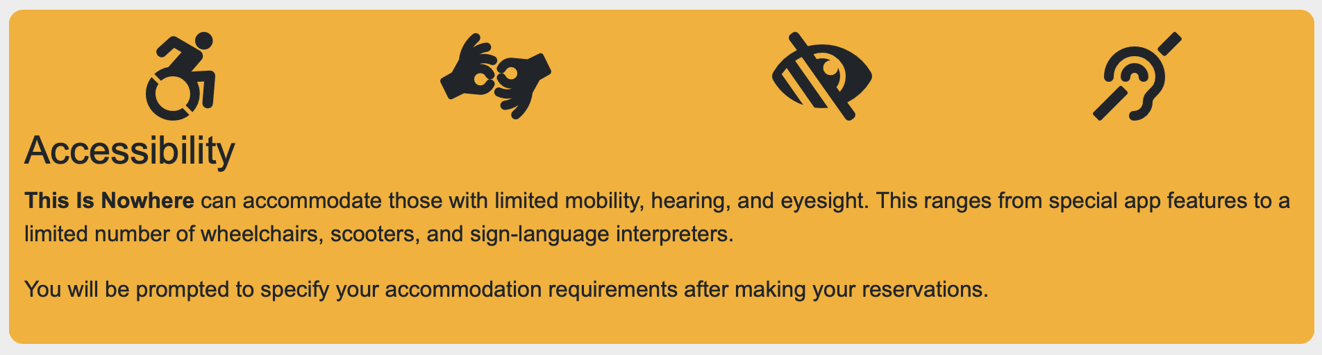 This Is Nowhere Registration accessibility notice